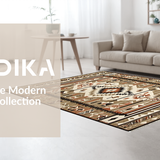 Ultra Soft Area Rug, Non Slip, Stain Resistant, Washable Area Rugs for Living Room, Bedroom, Geometric Earth Tone Mosaic(Brown)