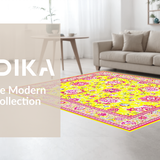 Ultra Soft Area Rug, Non Slip, Stain Resistant, Washable Area Rugs for Living Room, Bedroom, Vibrant Groovy Flower Arrangement(Yellow)