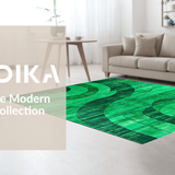 Ultra Soft Area Rug, Non Slip, Stain Resistant, Washable Area Rugs for Living Room, Bedroom, Dynamic Fuzzy Gem Tones(Green)