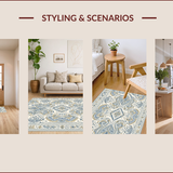 Ultra Soft Area Rug, Non Slip, Stain Resistant, Washable Area Rugs for Living Room, Bedroom, Boho Chic Paisley Living Room Rug(Beige)