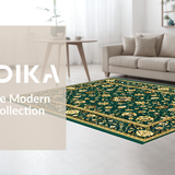 Ultra Soft Area Rug, Non Slip, Stain Resistant, Washable Area Rugs for Living Room, Bedroom, Contemporary Abstract Linear Theme(Green)