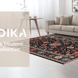 Ultra Soft Area Rug, Non Slip, Stain Resistant, Washable Area Rugs for Living Room, Bedroom, Modern Abstract Geometric Aesthetic(Black)