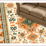 Ultra Soft Area Rug, Non Slip, Stain Resistant, Washable Area Rugs for Living Room, Bedroom, Dark Orange and Green Dorm Rug for Cozy Spaces(Beige)