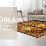 Ultra Soft Area Rug, Non Slip, Stain Resistant, Washable Area Rugs for Living Room, Bedroom, Chic Textured Nature Elements(Gold)