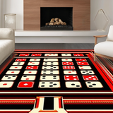 Ultra Soft Area Rug, Non Slip, Stain Resistant, Washable Area Rugs for Living Room, Bedroom, Stylish Minimalist Dice Design(Red)