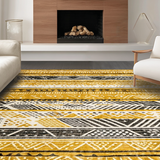 Ultra Soft Area Rug, Non Slip, Stain Resistant, Washable Area Rugs for Living Room, Bedroom, Contemporary Textured Ogee Style(Gold)