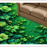 Ultra Soft Area Rug, Non Slip, Stain Resistant, Washable Area Rugs for Living Room, Bedroom, Soft Washable Floral Bath Mat for Minimalist Lifestyles(Green)