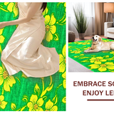 Ultra Soft Area Rug, Non Slip, Stain Resistant, Washable Area Rugs for Living Room, Bedroom, Elegant Botanical Round Design(Green)