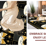 Ultra Soft Area Rug, Non Slip, Stain Resistant, Washable Area Rugs for Living Room, Bedroom, Stylish Cat Face Decorative Element(Black)