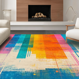 Ultra Soft Area Rug, Non Slip, Stain Resistant, Washable Area Rugs for Living Room, Bedroom, Whimsical Colorful Fluid Composition(Blue)