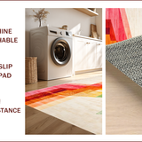 Ultra Soft Area Rug, Non Slip, Stain Resistant, Washable Area Rugs for Living Room, Bedroom, Contemporary Earthy Geometric Fusion(Red)