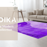 Ultra Soft Area Rug, Non Slip, Stain Resistant, Washable Area Rugs for Living Room, Bedroom, Chic Artistic Abstract Waves(Purple)