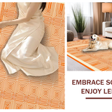 Ultra Soft Area Rug, Non Slip, Stain Resistant, Washable Area Rugs for Living Room, Bedroom, Striking Warm Tones Medallion Layout(Orange)