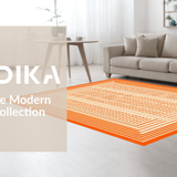 Ultra Soft Area Rug, Non Slip, Stain Resistant, Washable Area Rugs for Living Room, Bedroom, Artistic Mid Century Geometric Flair(Orange)
