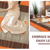 Ultra Soft Area Rug, Non Slip, Stain Resistant, Washable Area Rugs for Living Room, Bedroom, Chic Striped Relaxation Mat(Orange)