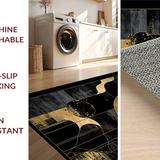 Ultra Soft Area Rug, Non Slip, Stain Resistant, Washable Area Rugs for Living Room, Bedroom, Luxurious Textured Abstract Motif(Gold)