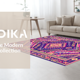 Ultra Soft Area Rug, Non Slip, Stain Resistant, Washable Area Rugs for Living Room, Bedroom, Dynamic Multicolor Geometric Textile(Purple)