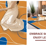 Ultra Soft Area Rug, Non Slip, Stain Resistant, Washable Area Rugs for Living Room, Bedroom, Energetic Modern Athletic Theme(Brown)