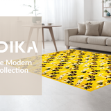 Ultra Soft Area Rug, Non Slip, Stain Resistant, Washable Area Rugs for Living Room, Bedroom, Lively Sunny Botanical Elegance(Yellow)