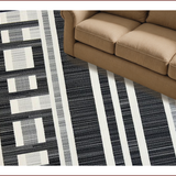Ultra Soft Area Rug, Non Slip, Stain Resistant, Washable Area Rugs for Living Room, Bedroom, Vibrant Abstract Patterned Appeal(Black)