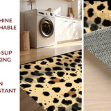 Ultra Soft Area Rug, Non Slip, Stain Resistant, Washable Area Rugs for Living Room, Bedroom, Rustic Chic Cheetah Design(Beige)