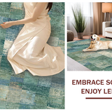 Ultra Soft Area Rug, Non Slip, Stain Resistant, Washable Area Rugs for Living Room, Bedroom, Subtle Seahorse Rug:  Printed Coastal Area Rug(Blue)