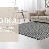 Ultra Soft Area Rug, Non Slip, Stain Resistant, Washable Area Rugs for Living Room, Bedroom, KaHouen Accent Stripe Carpet(Black)
