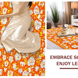 Ultra Soft Area Rug, Non Slip, Stain Resistant, Washable Area Rugs for Living Room, Bedroom, Lively Spring-Inspired Rug Art(Orange)