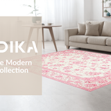 Ultra Soft Area Rug, Non Slip, Stain Resistant, Washable Area Rugs for Living Room, Bedroom, Dreamy Ethereal Blossom Patterns(Pink)