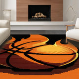 Ultra Soft Area Rug, Non Slip, Stain Resistant, Washable Area Rugs for Living Room, Bedroom, Bright Fiery Graphic Appeal(Orange)