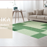 Ultra Soft Area Rug, Non Slip, Stain Resistant, Washable Area Rugs for Living Room, Bedroom, Abstract Low Pile Pet-Friendly Area Carpet(Green)
