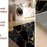 Ultra Soft Area Rug, Non Slip, Stain Resistant, Washable Area Rugs for Living Room, Bedroom, Elegant Contemporary Pattern(Black)