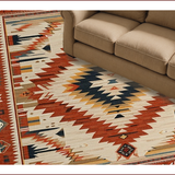 Ultra Soft Area Rug, Non Slip, Stain Resistant, Washable Area Rugs for Living Room, Bedroom, Cultural Heritage Abstract Patterns(Red)