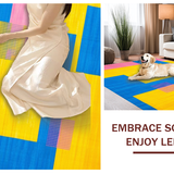 Ultra Soft Area Rug, Non Slip, Stain Resistant, Washable Area Rugs for Living Room, Bedroom, Elegant Colorful Wave Arrangement(Yellow)