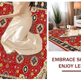 Ultra Soft Area Rug, Non Slip, Stain Resistant, Washable Area Rugs for Living Room, Bedroom, Luxurious Ornate Geometric Motif(Red)