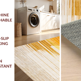 Ultra Soft Area Rug, Non Slip, Stain Resistant, Washable Area Rugs for Living Room, Bedroom, Vibrant Layered Spiral Aesthetics(Gold)