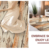 Ultra Soft Area Rug, Non Slip, Stain Resistant, Washable Area Rugs for Living Room, Bedroom, Trendy Neutral Floral Composition(Orange)