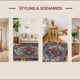 Ultra Soft Area Rug, Non Slip, Stain Resistant, Washable Area Rugs for Living Room, Bedroom, mushroom snail kitchen(Red)