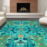 Artful Non Slip Round Surface(Blue)