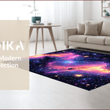 Ultra Soft Area Rug, Non Slip, Stain Resistant, Washable Area Rugs for Living Room, Bedroom, Planet Earth Kids Playroom Space-Themed Carpet(Purple)