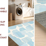 Ultra Soft Area Rug, Non Slip, Stain Resistant, Washable Area Rugs for Living Room, Bedroom, Baby Blue Scalloped Bow Rug: Cute Coquette Decor, Bow Accent Carpet(Blue)
