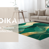 Ultra Soft Area Rug, Non Slip, Stain Resistant, Washable Area Rugs for Living Room, Bedroom, Chic Transitional Organic Forms(Green)