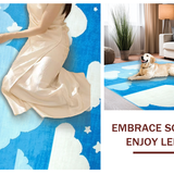 Ultra Soft Area Rug, Non Slip, Stain Resistant, Washable Area Rugs for Living Room, Bedroom, Serene Blue and White Fusion(Blue)