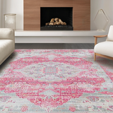 Ultra Soft Area Rug, Non Slip, Stain Resistant, Washable Area Rugs for Living Room, Bedroom, Luxurious Ombre Floral Arrangement(Pink)