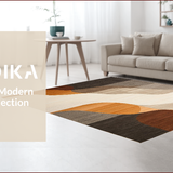 Ultra Soft Area Rug, Non Slip, Stain Resistant, Washable Area Rugs for Living Room, Bedroom, Elegant Gradient Linear Design(Brown)