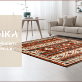 Ultra Soft Area Rug, Non Slip, Stain Resistant, Washable Area Rugs for Living Room, Bedroom, Intricate Southwestern Patterned Elegance(Red)