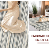 Ultra Soft Area Rug, Non Slip, Stain Resistant, Washable Area Rugs for Living Room, Bedroom, Vibrant Abstract Stripe Fusion(Gray)