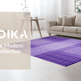 Ultra Soft Area Rug, Non Slip, Stain Resistant, Washable Area Rugs for Living Room, Bedroom, Unique Textured Wavy Patterned Print(Purple)