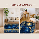 Ultra Soft Area Rug, Non Slip, Stain Resistant, Washable Area Rugs for Living Room, Bedroom, Artistic Cosmic Fantasy Representation(Blue)