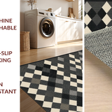 Ultra Soft Area Rug, Non Slip, Stain Resistant, Washable Area Rugs for Living Room, Bedroom, Contemporary Monochrome Diamond Style(Beige)